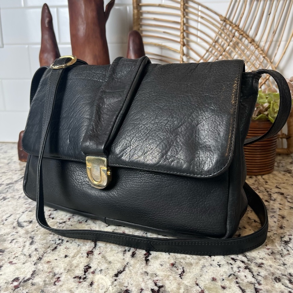 Vintage Leather Crossbody with Gold Hardware